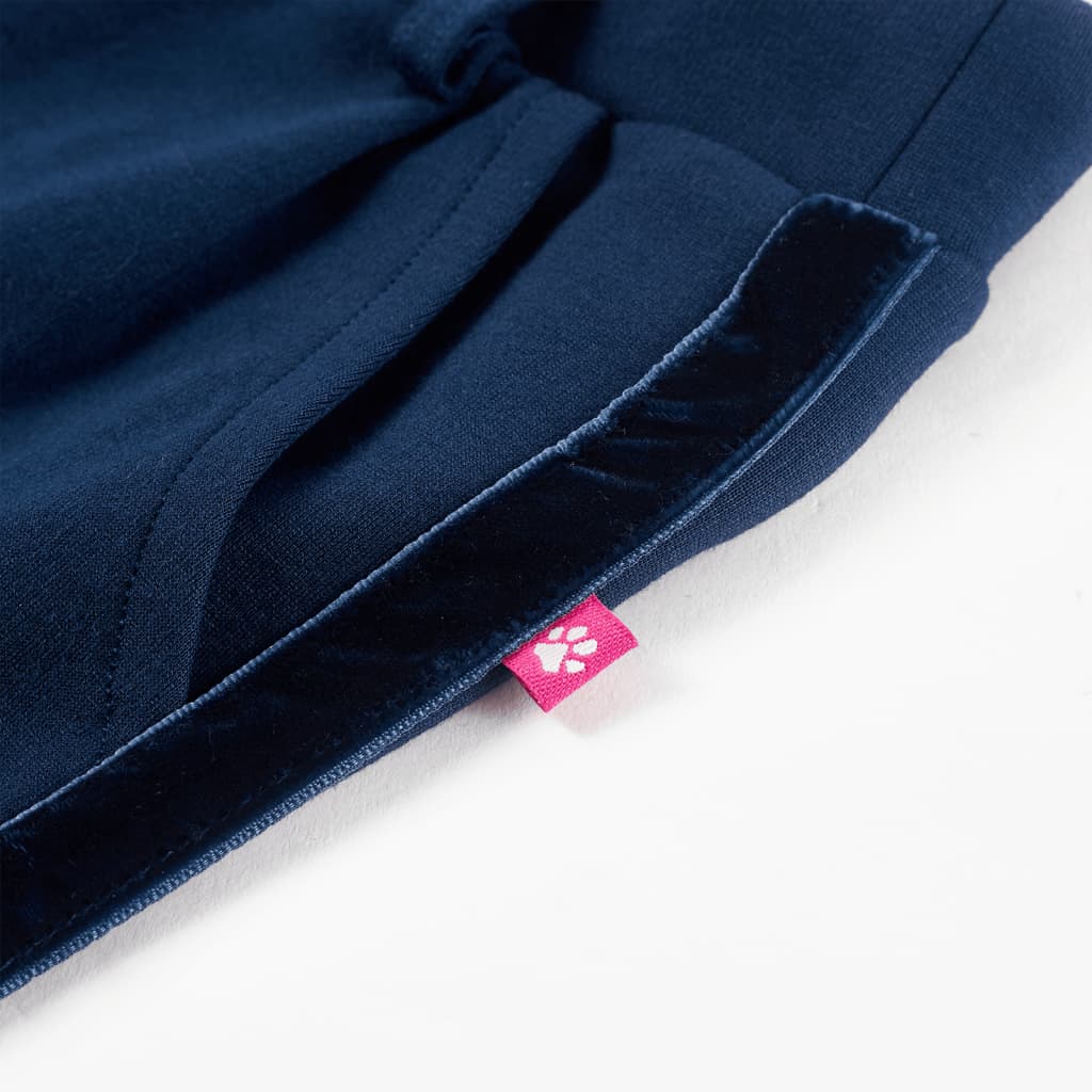 Kinderhose Mit Schwarzen Zierleisten Marineblau 116
