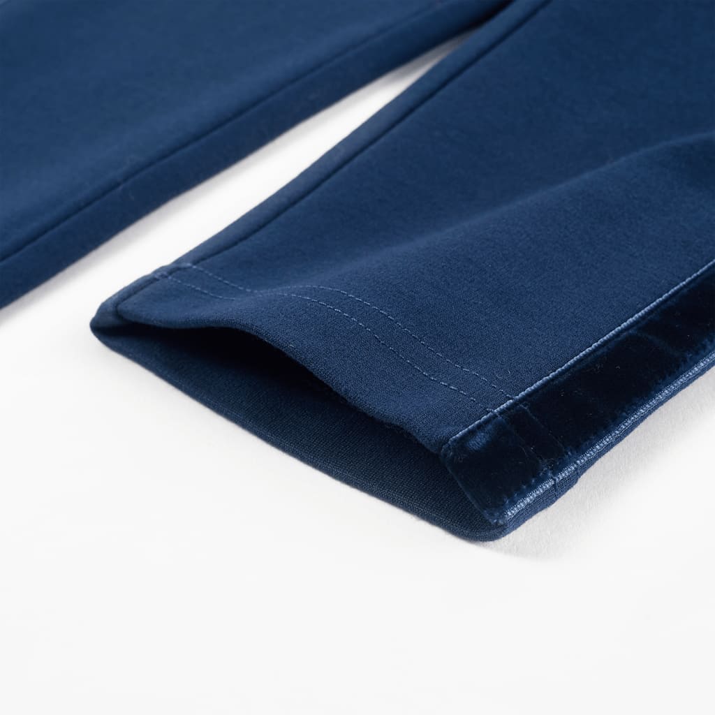 Kinderhose Mit Schwarzen Zierleisten Marineblau 116