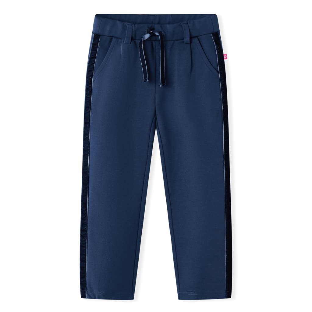Kinderhose Mit Schwarzen Zierleisten Marineblau 116