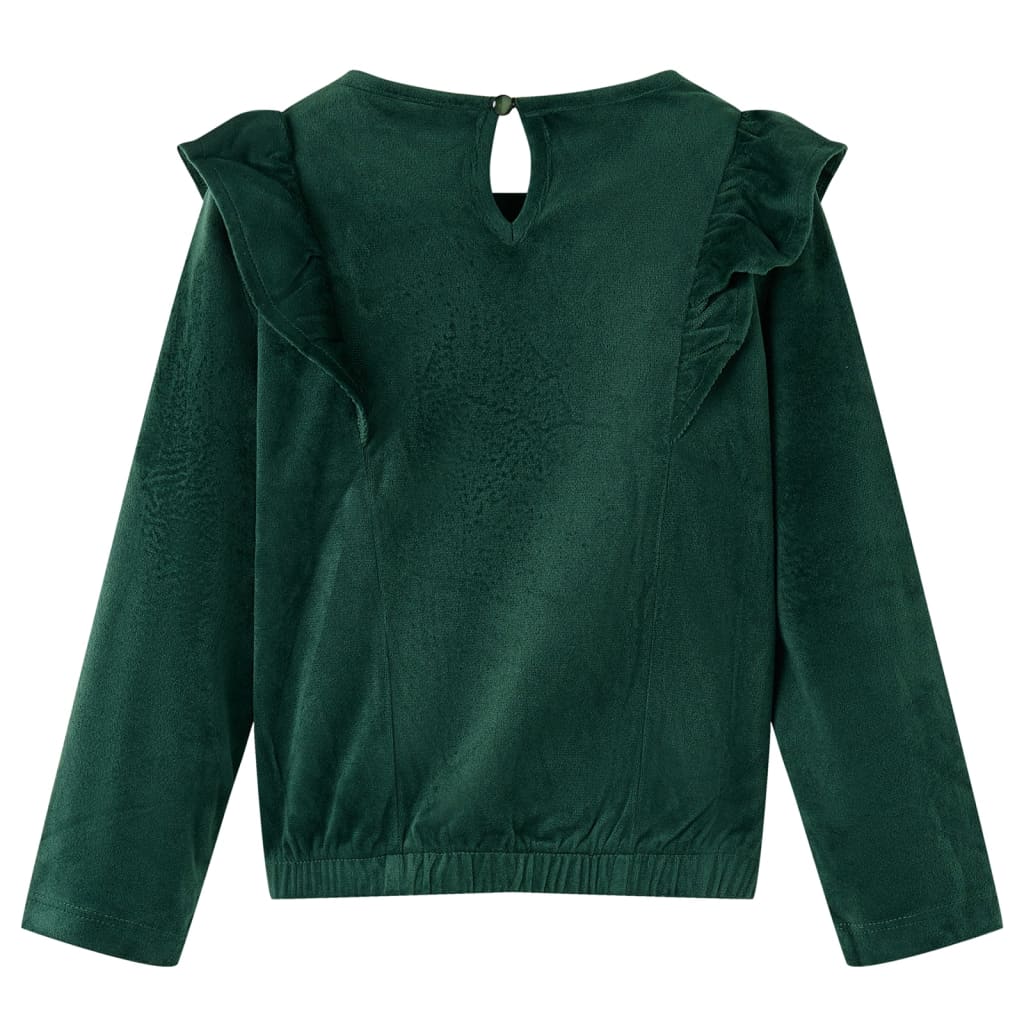 Kinderbluse Mit Rüschen Dunkelgrün 116