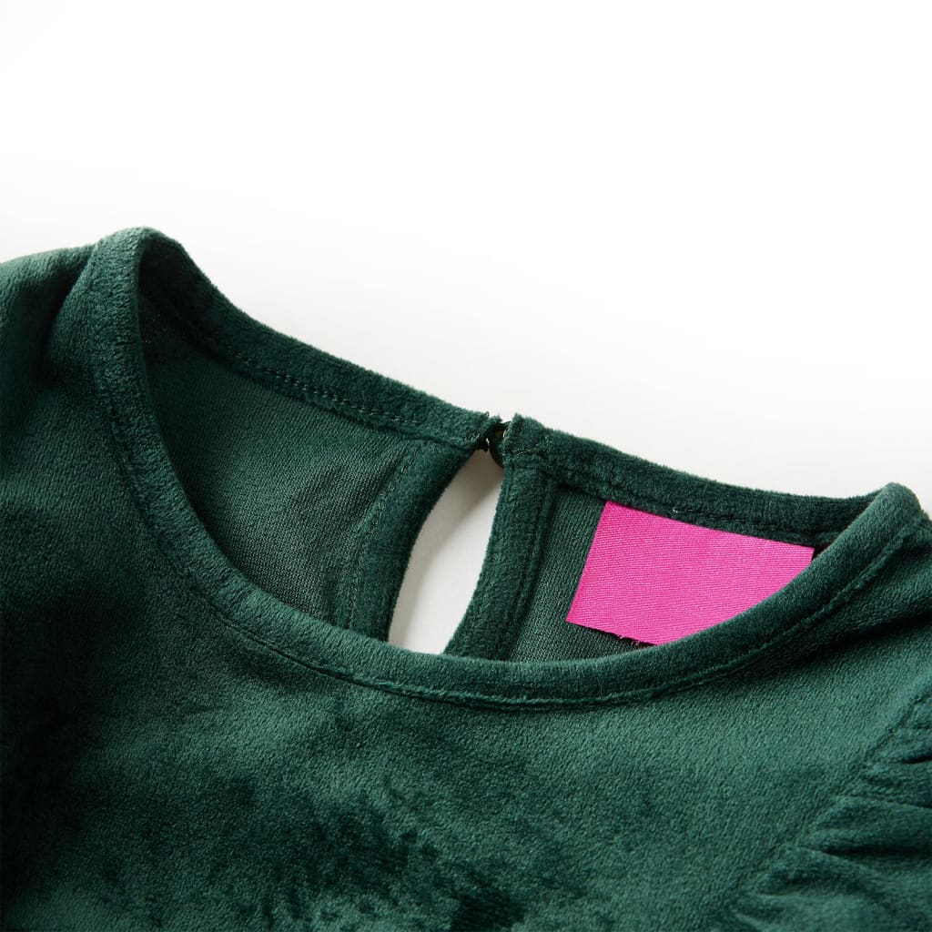 Kinderbluse Mit Rüschen Dunkelgrün 116