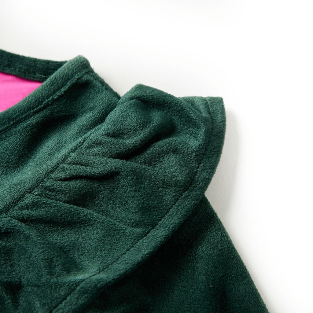 Kinderbluse Mit Rüschen Dunkelgrün 116