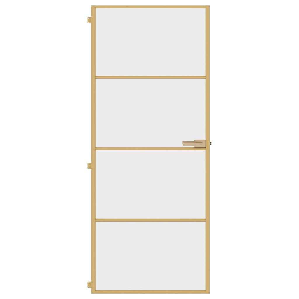 Innentür Schlank Golden 83X201,5 Cm Hartglas Und Aluminium Golden Und Transparent
