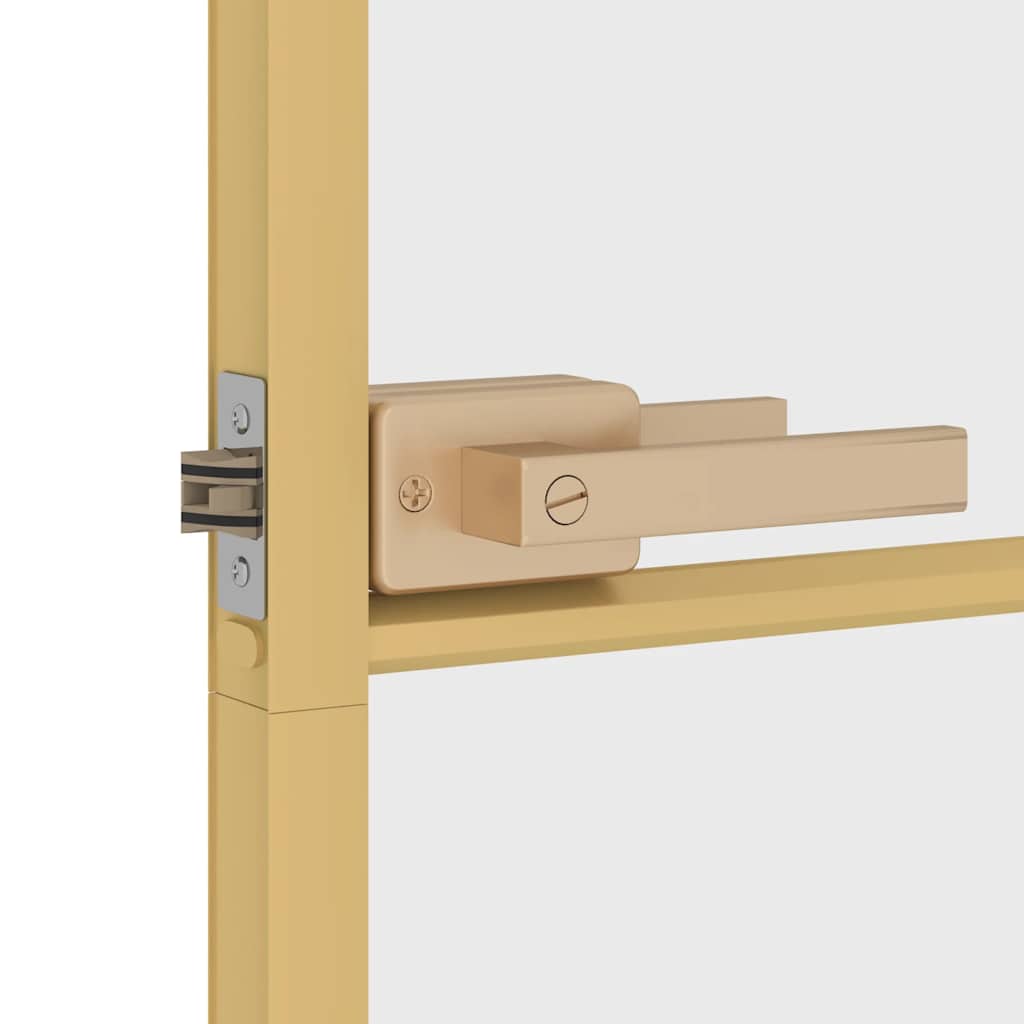 Innentür Schlank Golden 83X201,5 Cm Hartglas Und Aluminium Golden Und Transparent