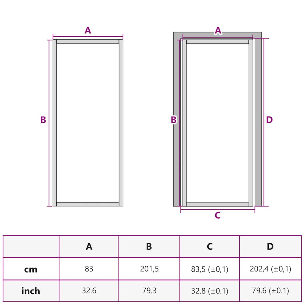 Innentür Schlank Golden 83X201,5 Cm Hartglas Und Aluminium Golden Und Transparent