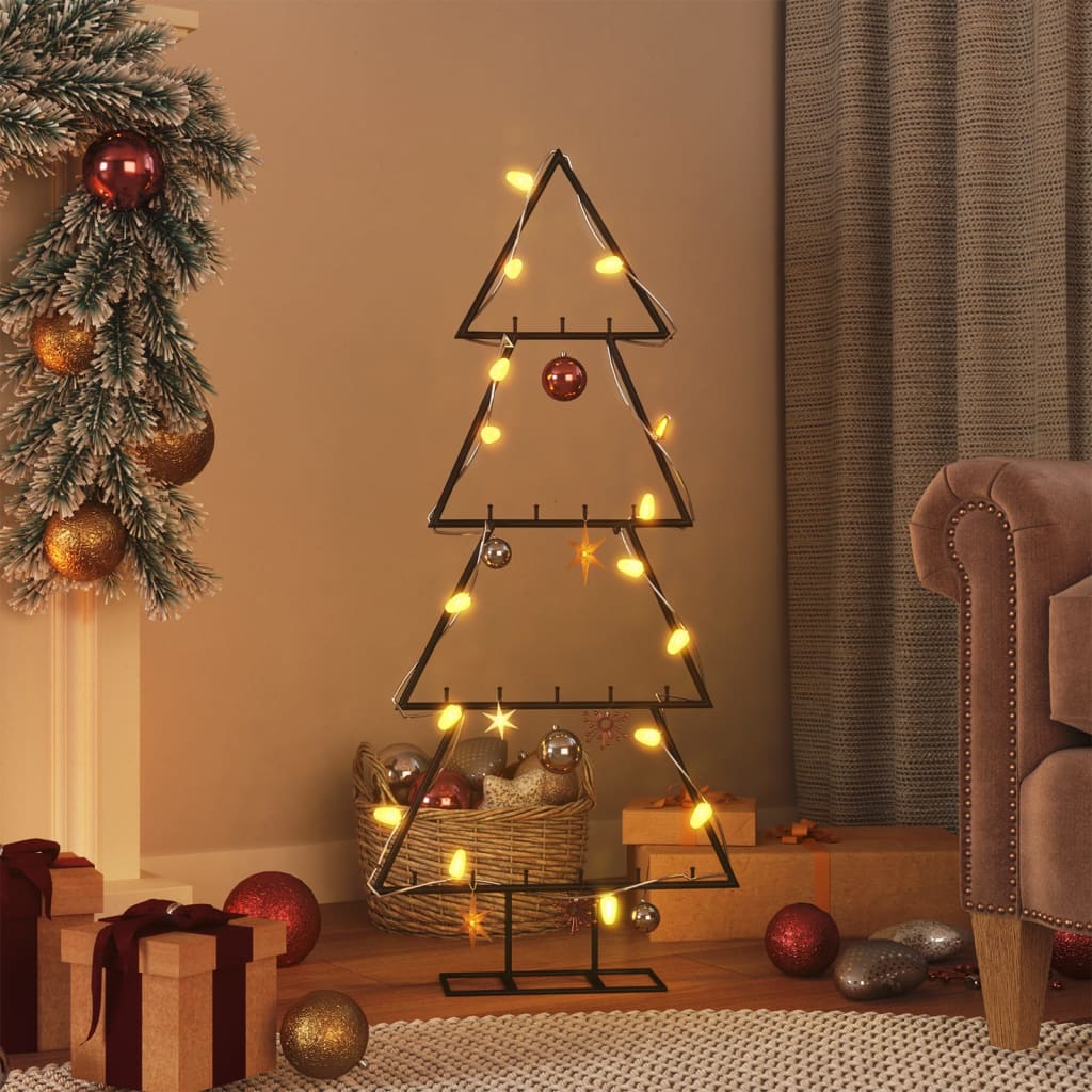 Metall-Weihnachtsbaum Für Dekorationen Schwarz Schwarz