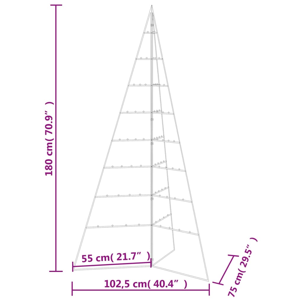 Metall-Weihnachtsbaum Für Dekorationen Schwarz Schwarz