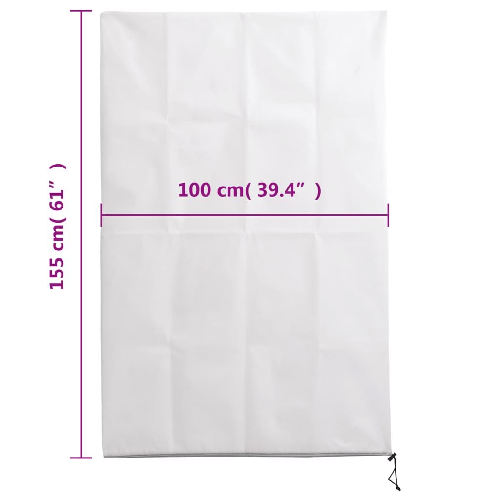 Wintervlies Mit Reißverschluss 2 Stk. 70 G/M² 1X1,55 M Weiß