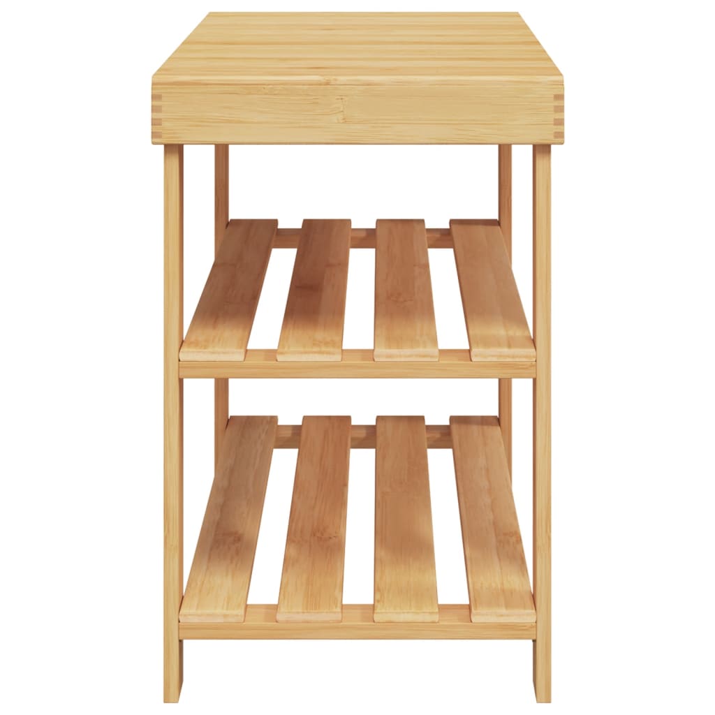Schuhregal Mit 3 Ablagen 70X27,5X45 Cm Bambus