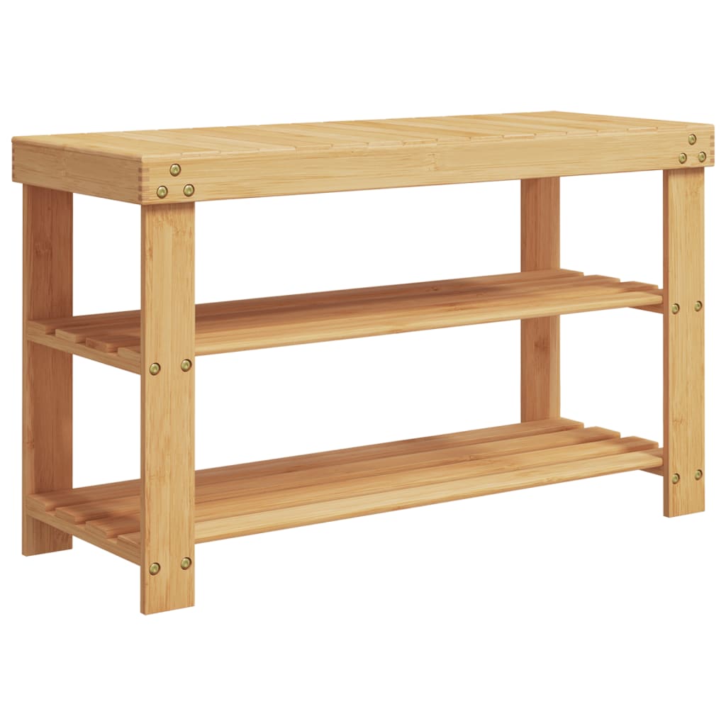 Schuhregal Mit 3 Ablagen 70X27,5X45 Cm Bambus