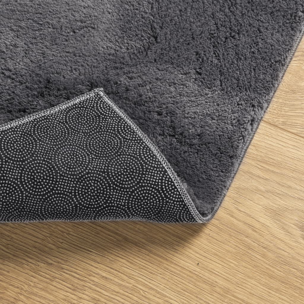 Teppich Huarte Kurzflor Weich Und Waschbar Anthrazit