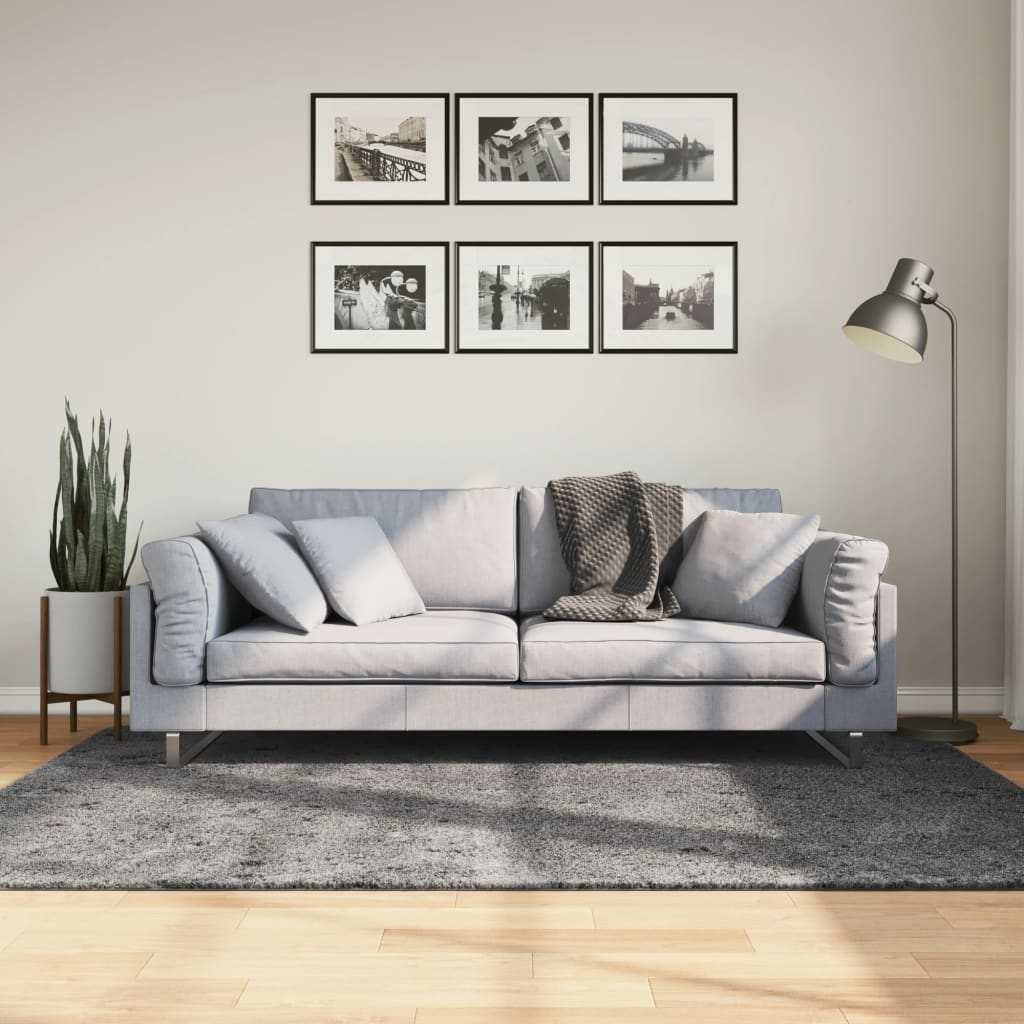 Teppich Huarte Kurzflor Weich Und Waschbar Anthrazit