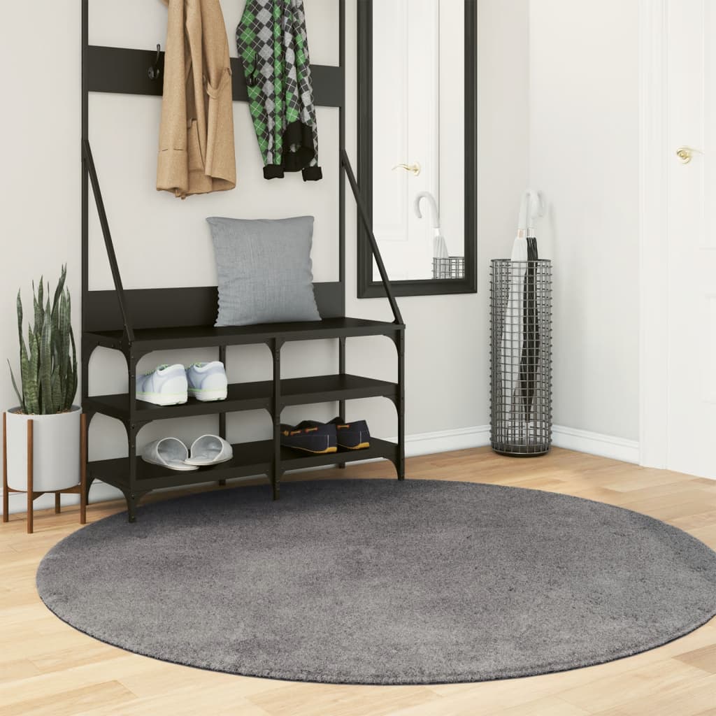 Teppich Huarte Kurzflor Weich Und Waschbar Anthrazit