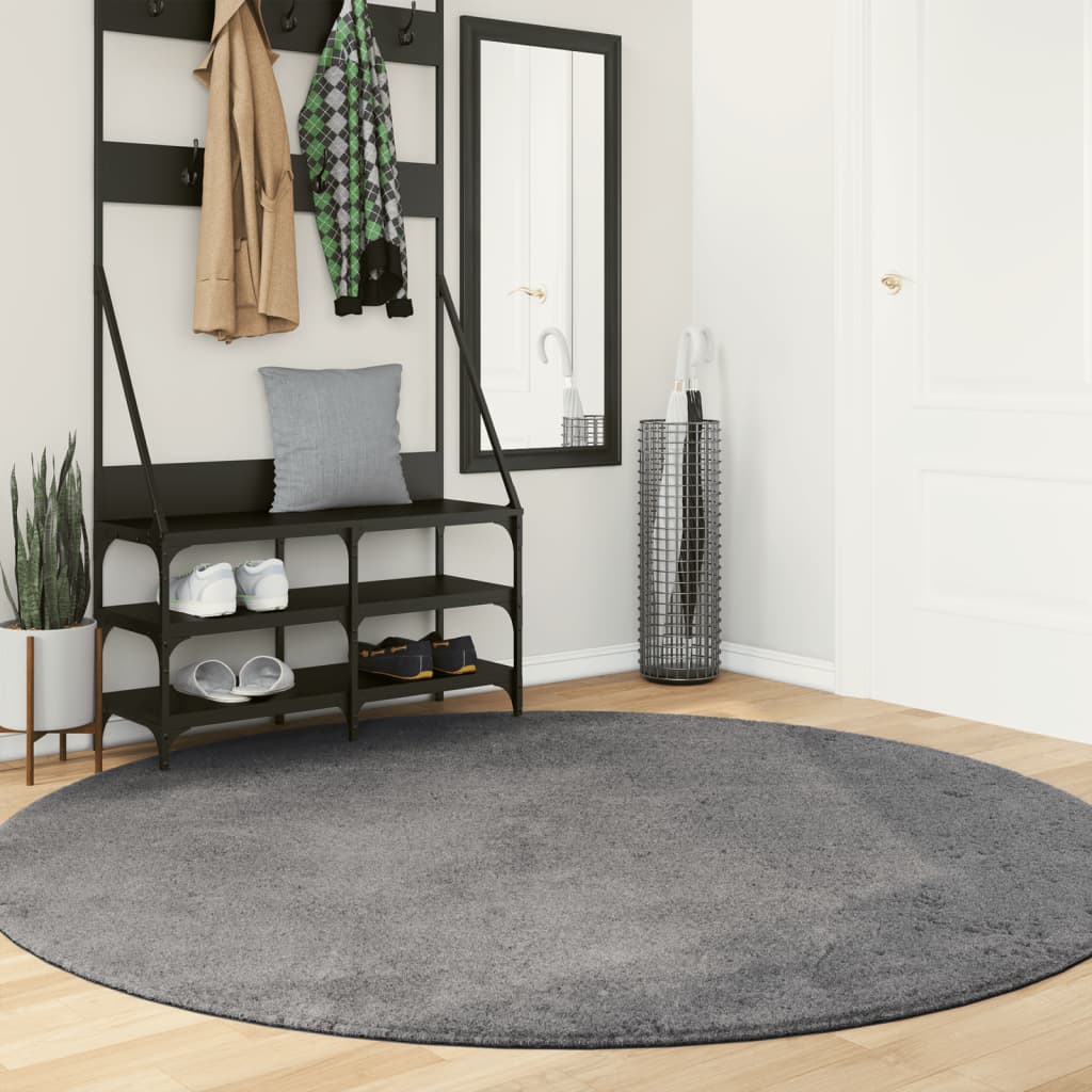 Teppich Huarte Kurzflor Weich Und Waschbar Anthrazit