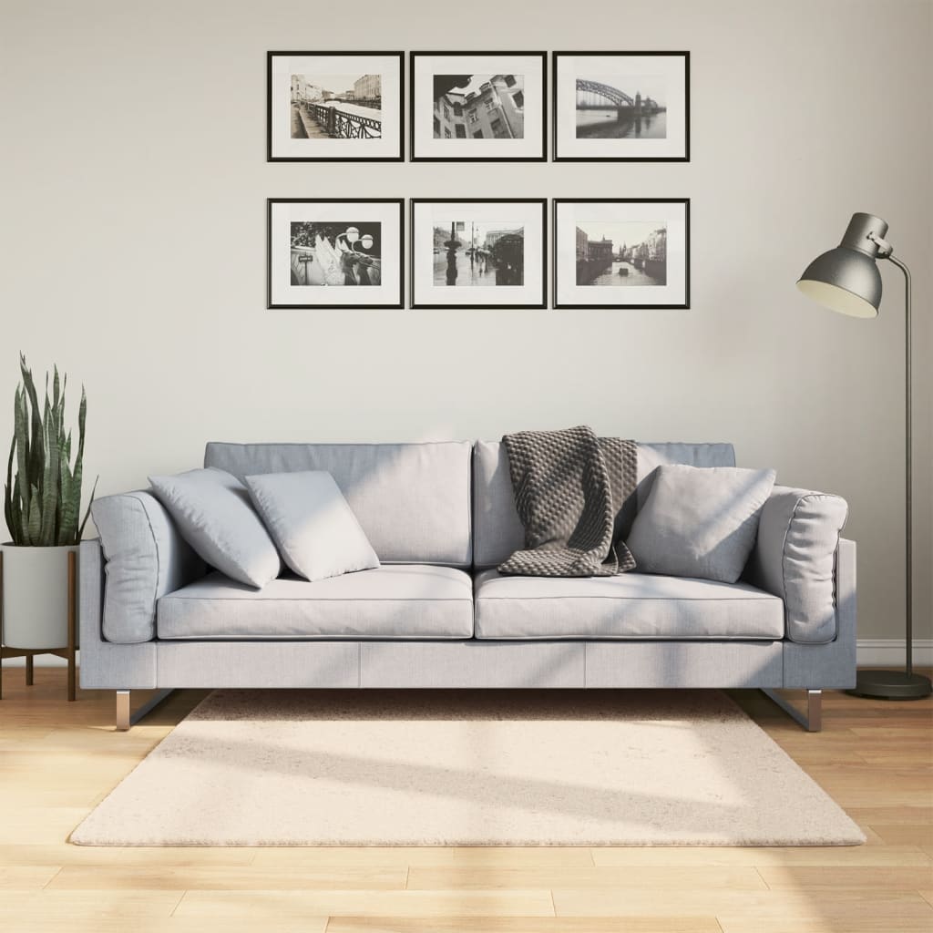 Teppich Huarte Kurzflor Weich Und Waschbar Beige