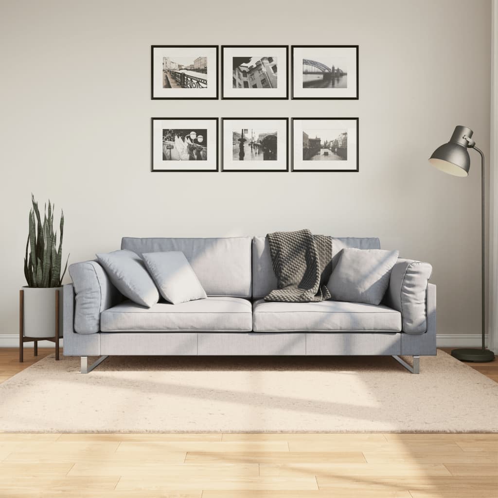 Teppich Huarte Kurzflor Weich Und Waschbar Beige
