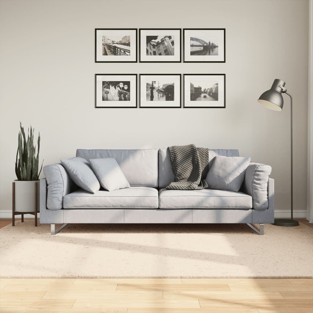 Teppich Huarte Kurzflor Weich Und Waschbar Beige