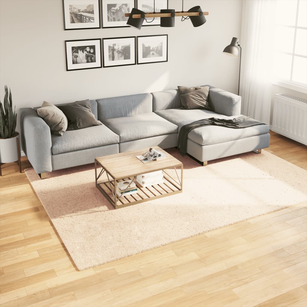 Teppich Huarte Kurzflor Weich Und Waschbar Beige