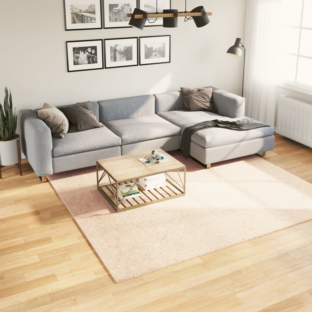 Teppich Huarte Kurzflor Weich Und Waschbar Beige