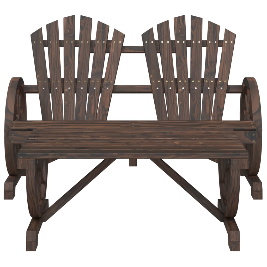 2-Tlg. Garten-Lounge-Set Massivholz Tanne Dunkelbraun