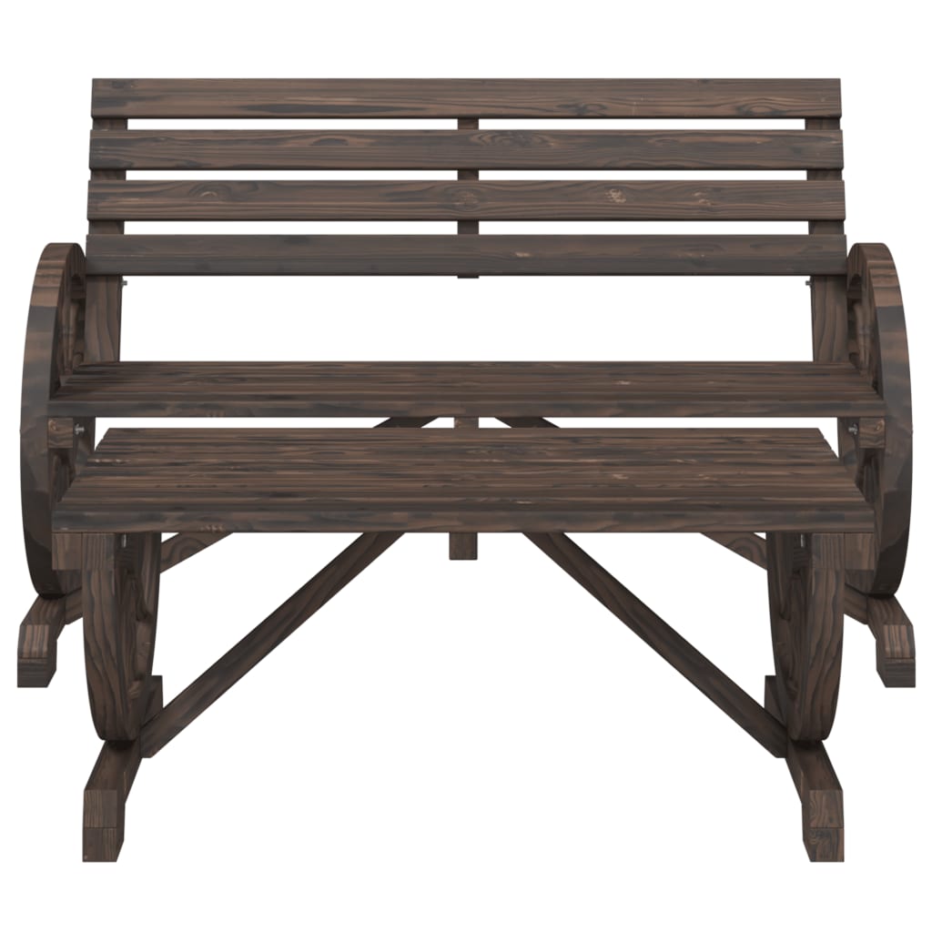 2-Tlg. Garten-Lounge-Set Massivholz Tanne Dunkelbraun