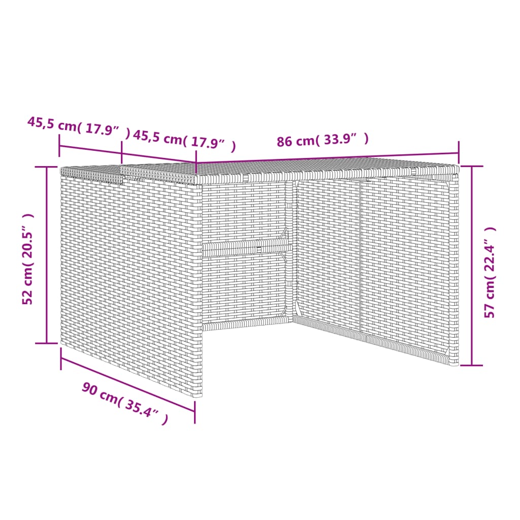 Mähroboter-Garage 86X90X52/57 Cm Poly Rattan