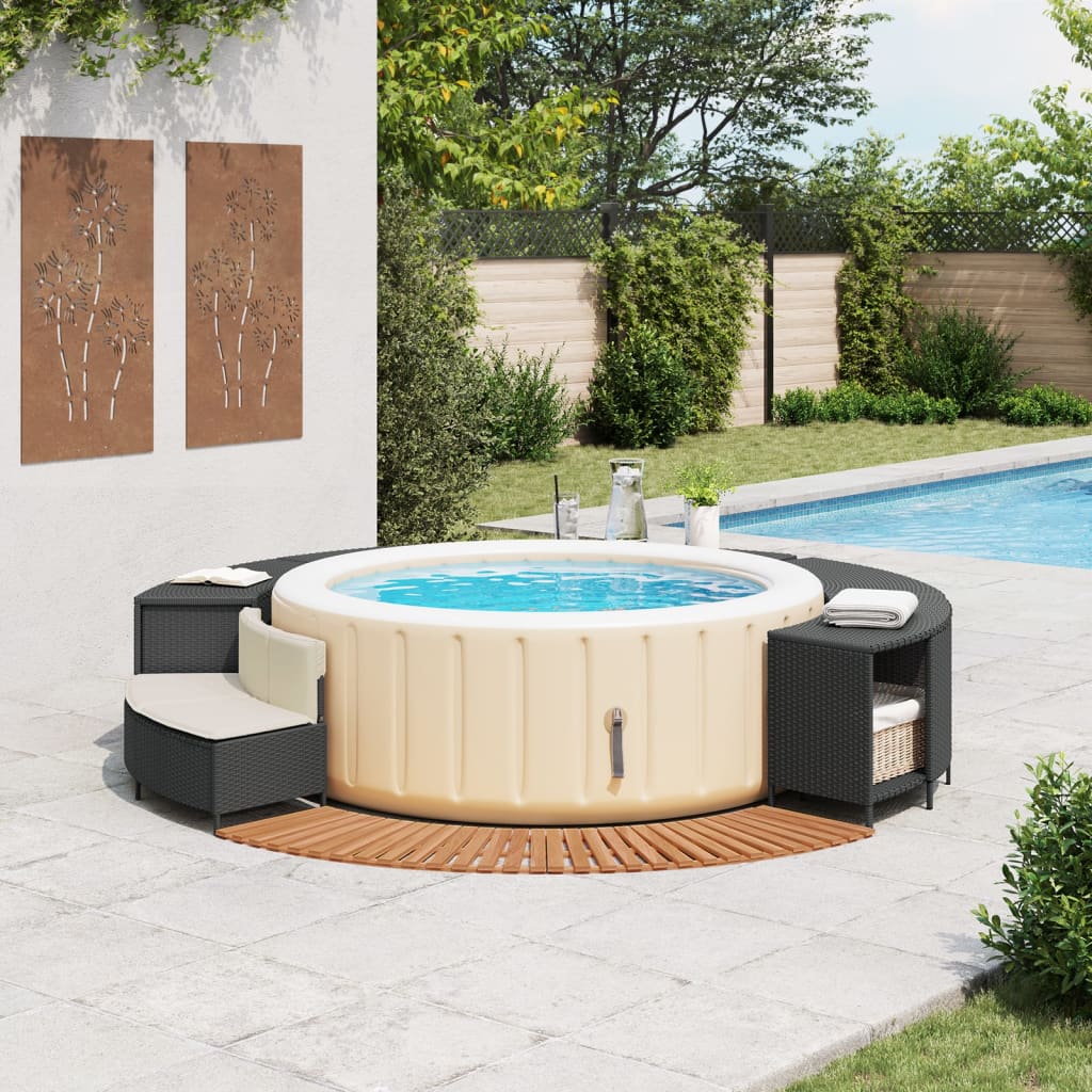 Whirlpool-Umrandung Poly-Rattan Und Massivholz Akazie