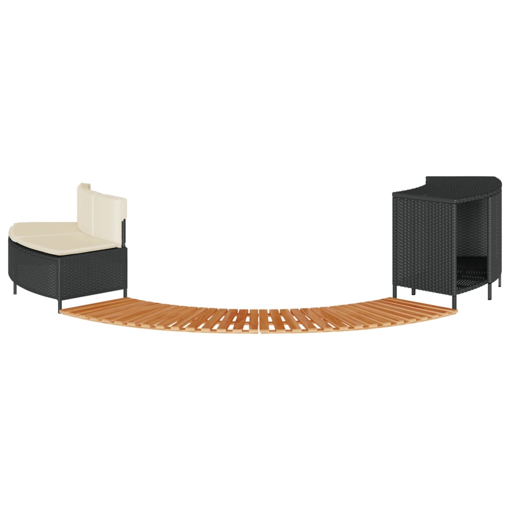 Whirlpool-Umrandung Poly-Rattan Und Massivholz Akazie