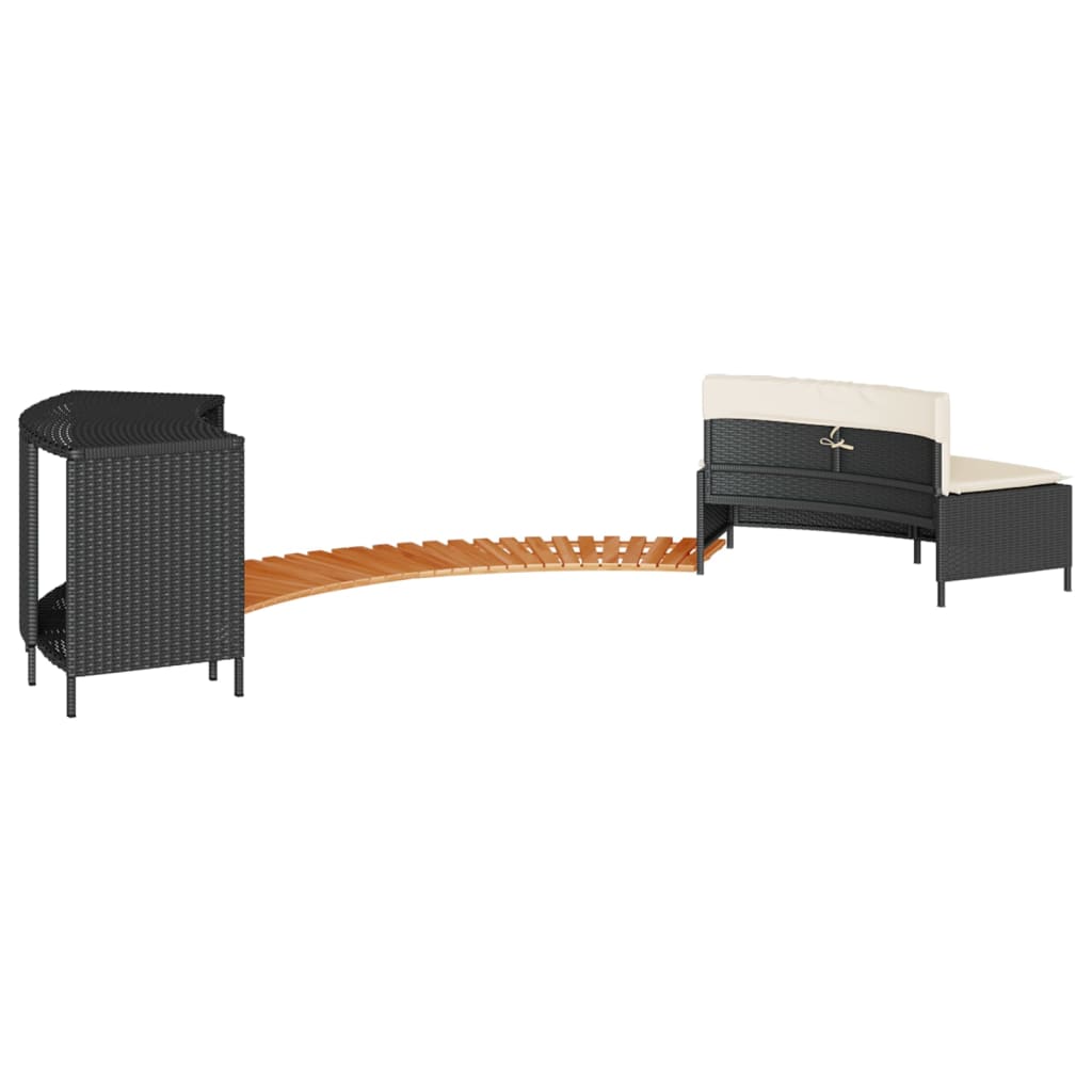 Whirlpool-Umrandung Poly-Rattan Und Massivholz Akazie