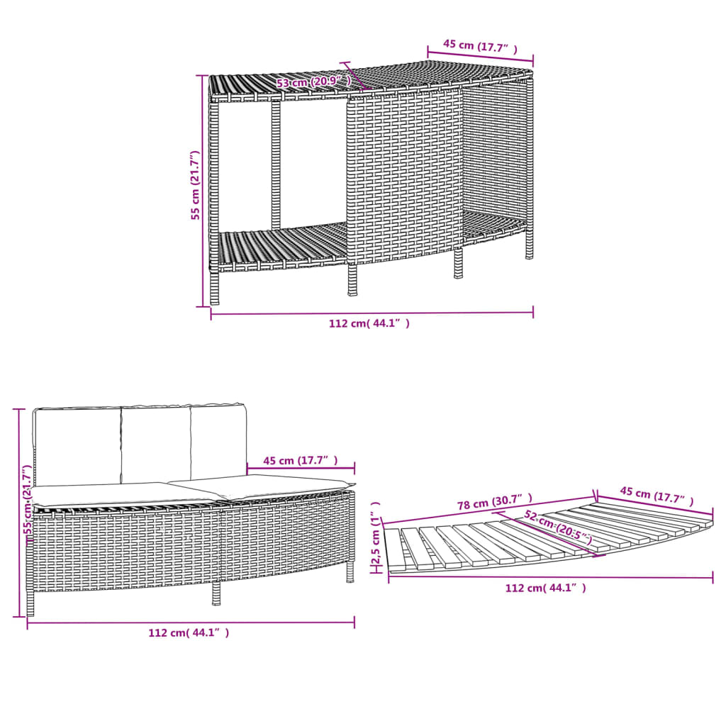 Whirlpool-Umrandung Poly-Rattan Und Massivholz Akazie