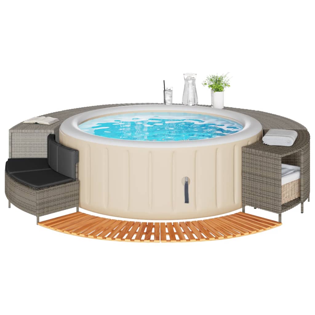 Whirlpool-Umrandung Poly-Rattan Und Massivholz Akazie