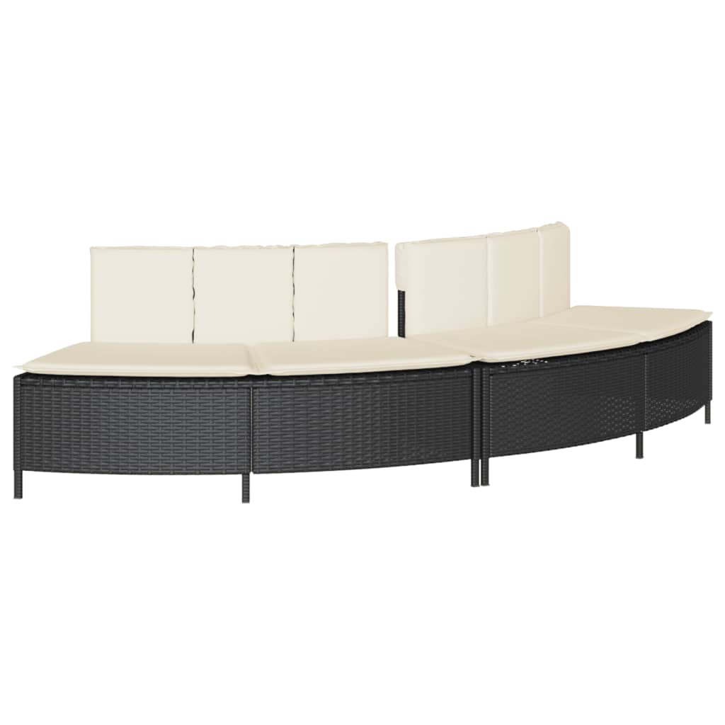 Whirlpool-Bänke Mit Auflagen 2 Stk. Poly Rattan