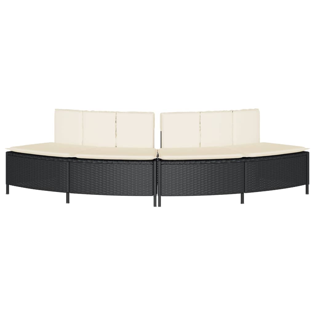 Whirlpool-Bänke Mit Auflagen 2 Stk. Poly Rattan