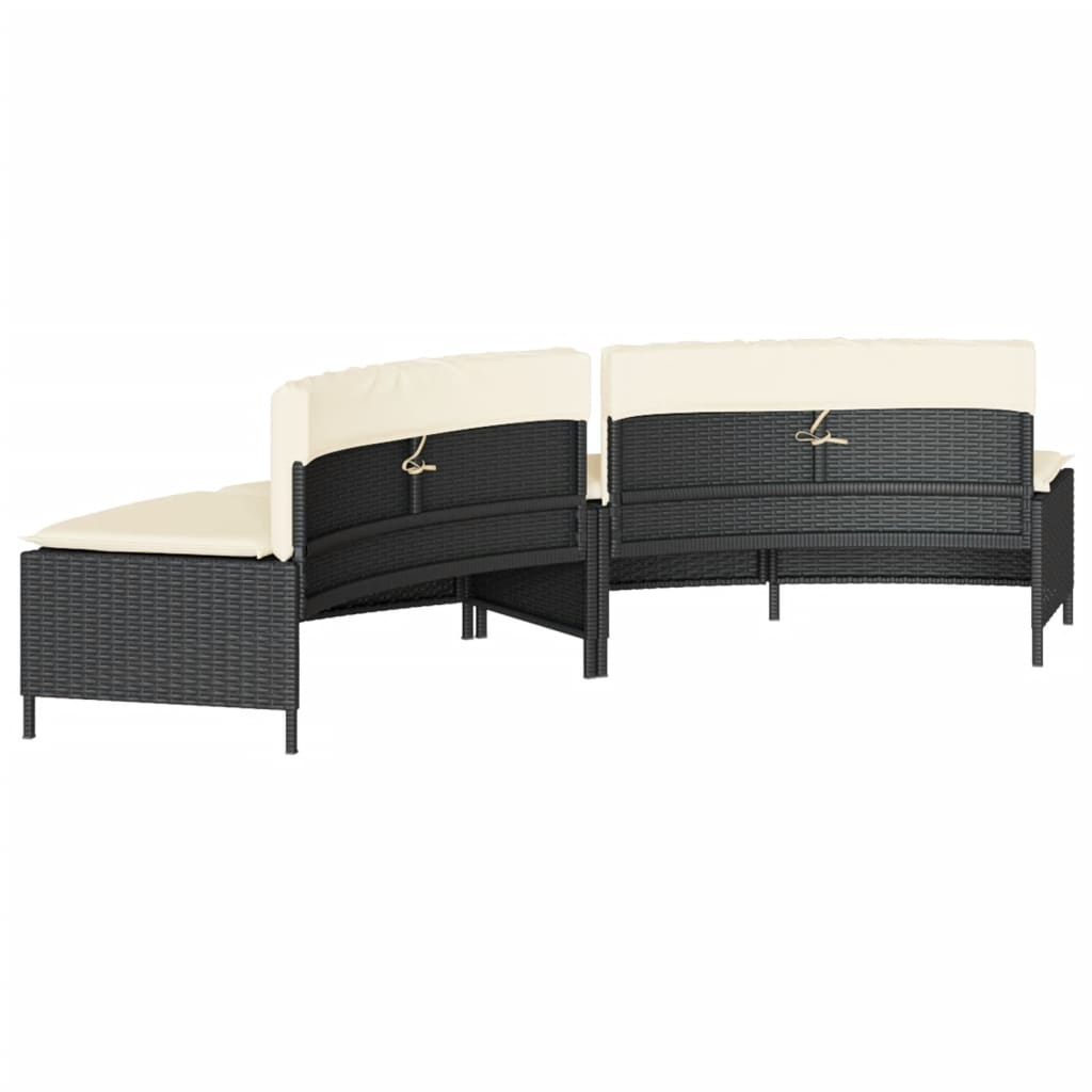 Whirlpool-Bänke Mit Auflagen 2 Stk. Poly Rattan