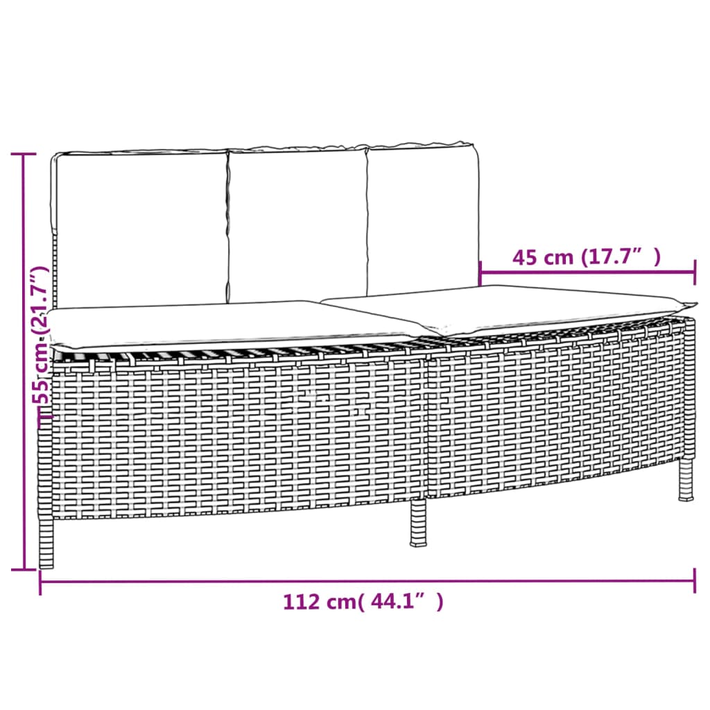Whirlpool-Bänke Mit Auflagen 2 Stk. Poly Rattan