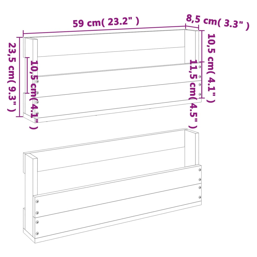 Wand-Schuhregale 2 Stk. 59X8,5X23,5 Cm Massivholz Wachsbraun