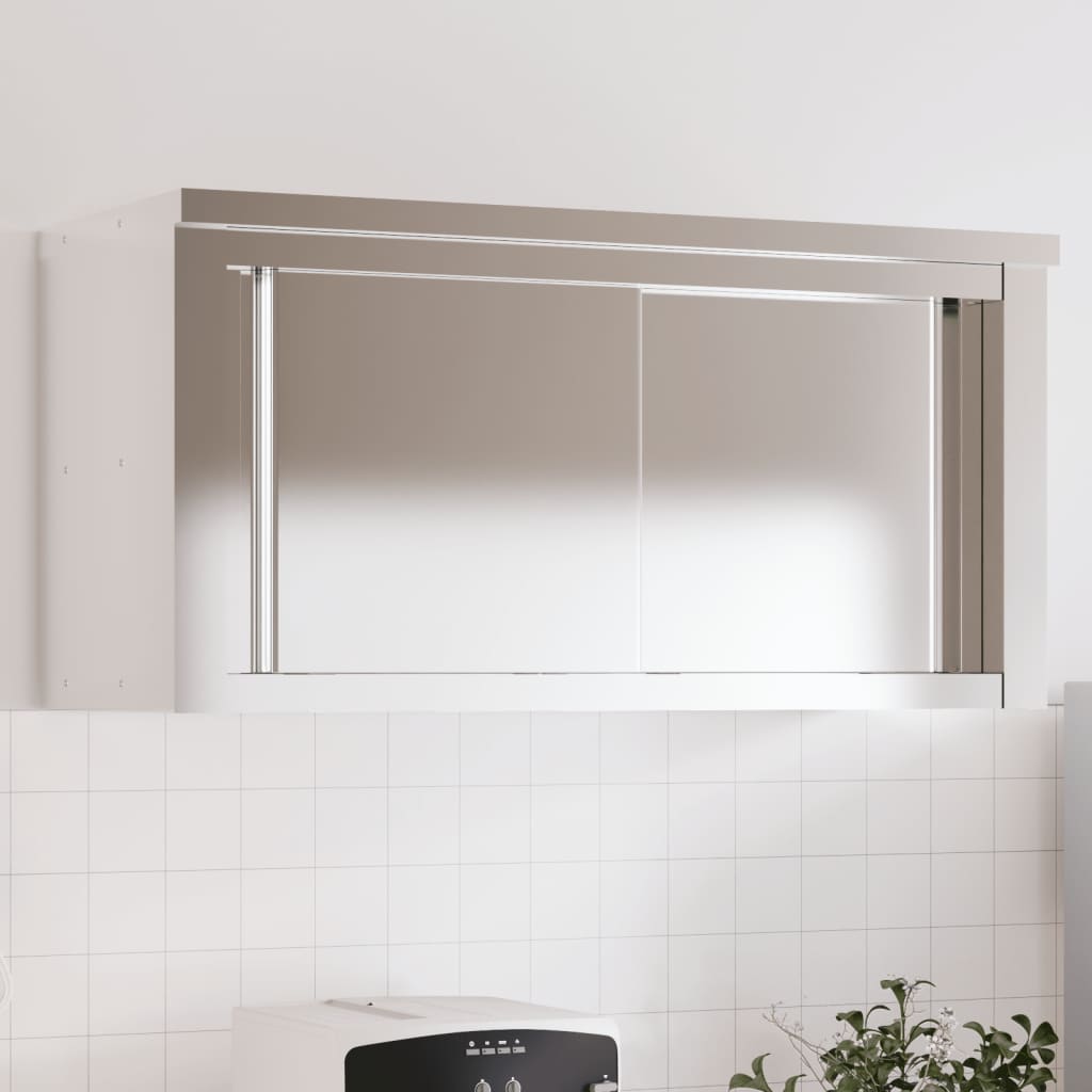 Küchen-Wandschrank Mit Schiebetüren Edelstahl