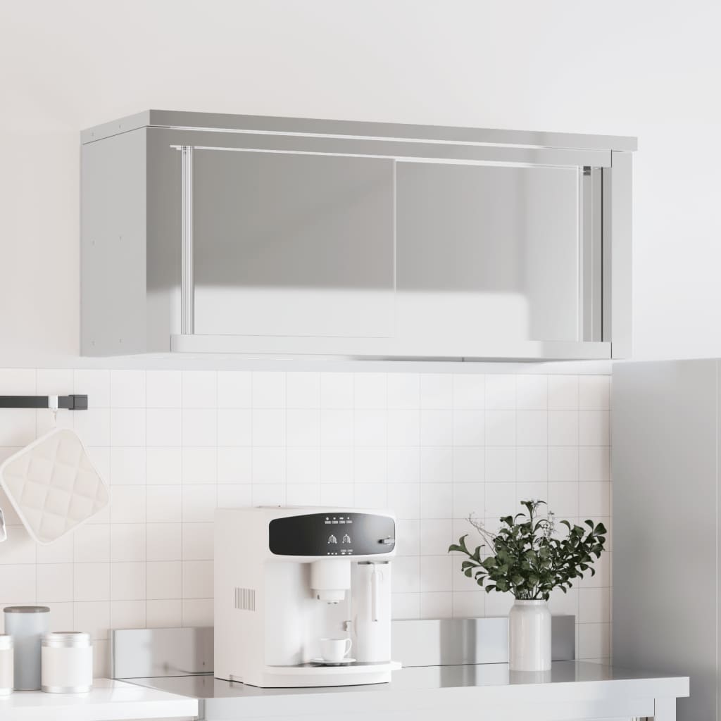 Küchen-Wandschrank Mit Schiebetüren Edelstahl