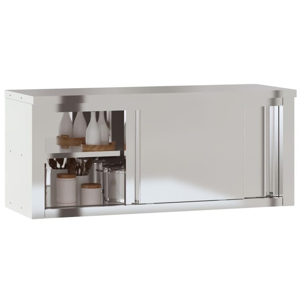 Küchen-Wandschrank Mit Schiebetüren Edelstahl