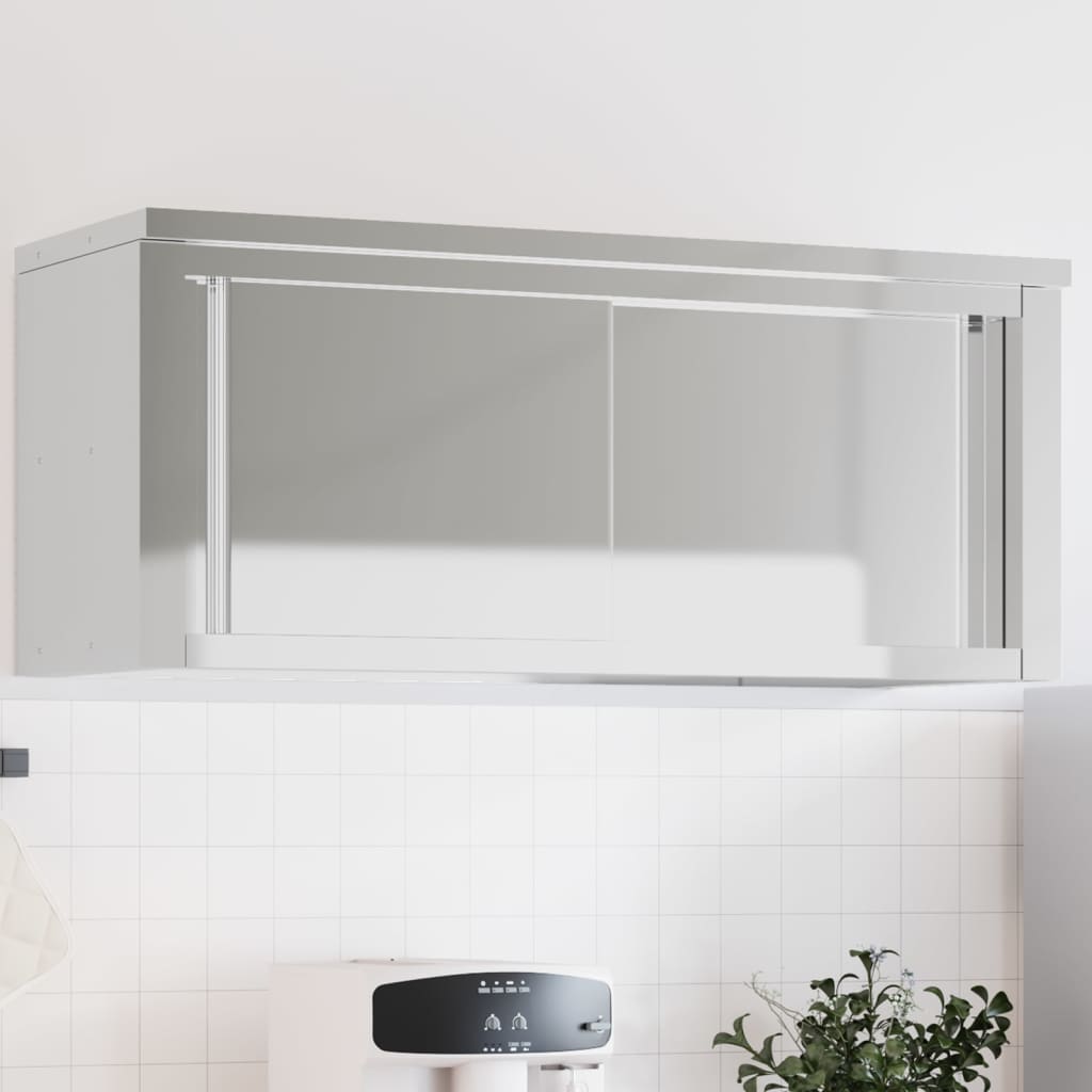 Küchen-Wandschrank Mit Schiebetüren Edelstahl