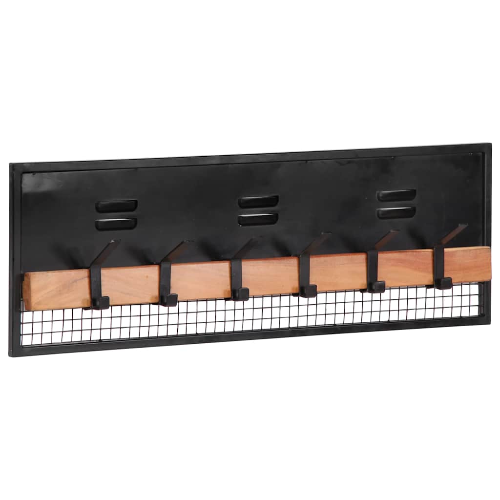 Wandgarderobe 90X11X30 Cm Massivholz Mango Creme