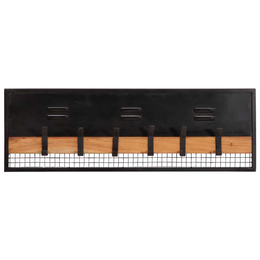 Wandgarderobe 90X11X30 Cm Massivholz Mango Creme