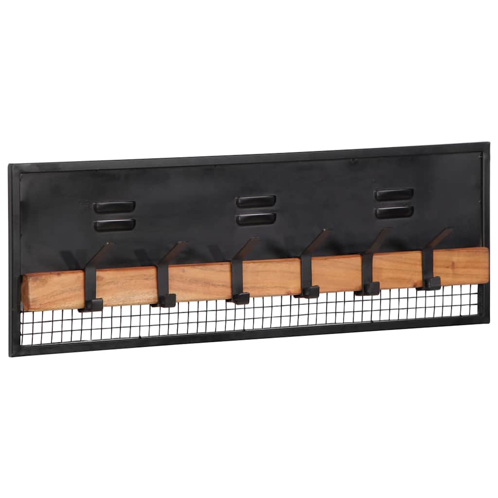 Wandgarderobe 90X11X30 Cm Massivholz Mango Creme