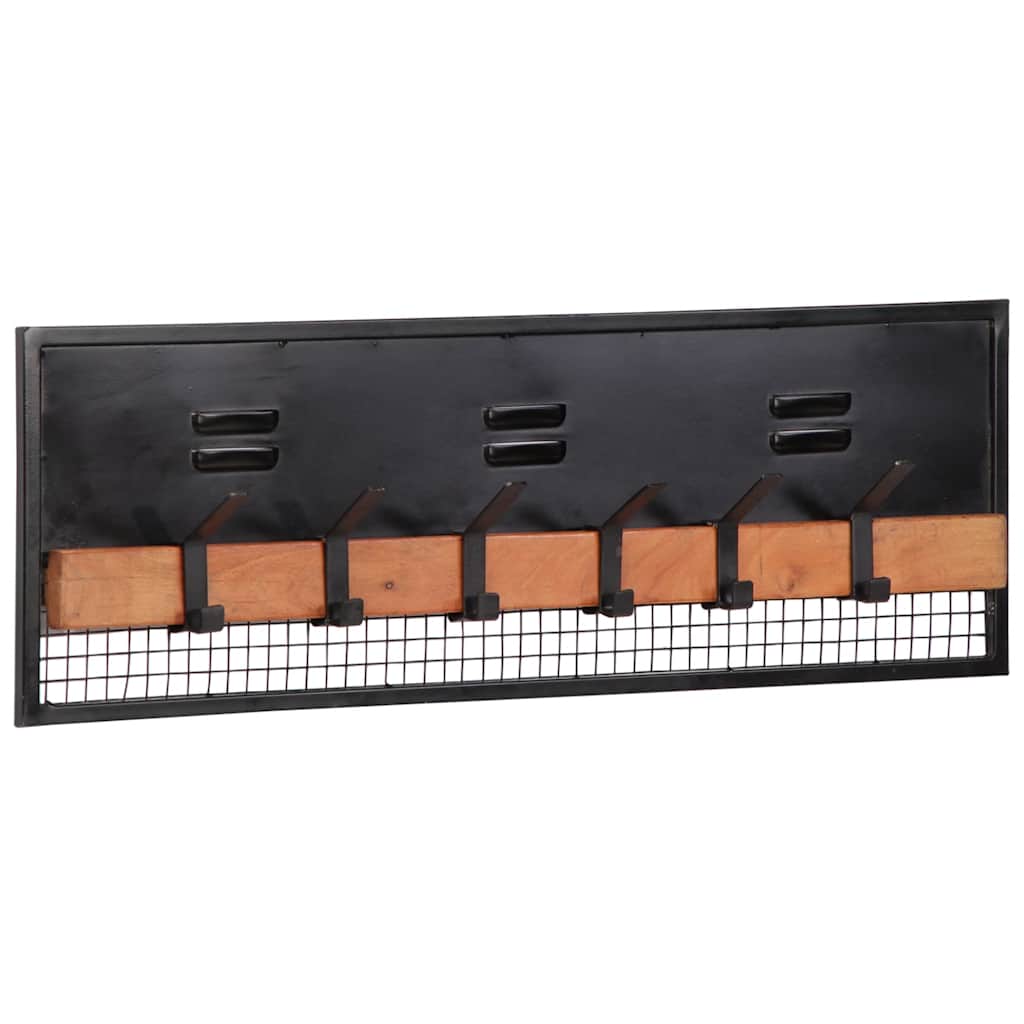Wandgarderobe 90X11X30 Cm Massivholz Mango Creme