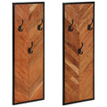 Wandgarderobe 2 Stk. 35X1X90 Cm Massivholz Akazie