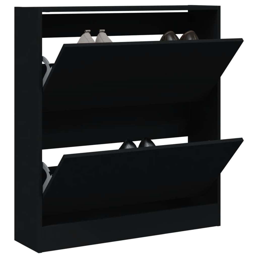 Schuhschrank Holzwerkstoff Schwarz