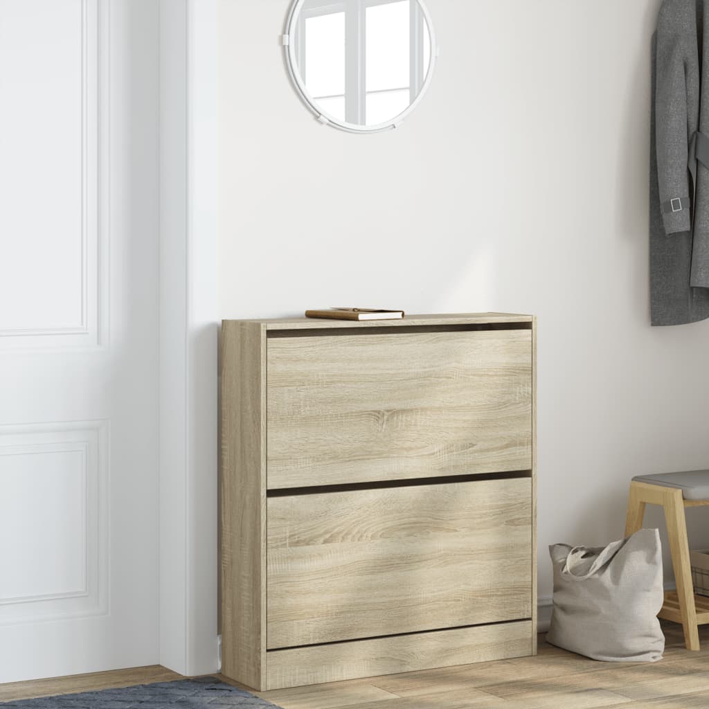 Schuhschrank Sonoma-Eiche 80X21X87,5 Cm Holzwerkstoff Sonoma Eiche