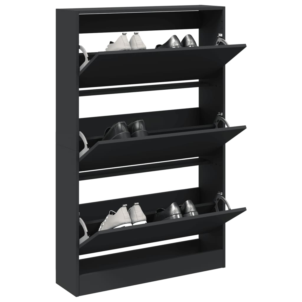 Schuhschrank Holzwerkstoff Schwarz