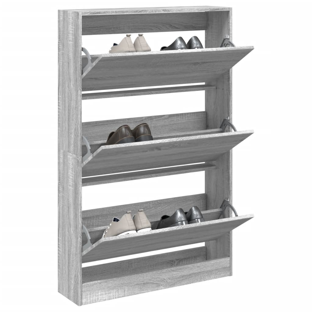 Schuhschrank 60X34X96,5 Cm Holzwerkstoff Grau Sonoma