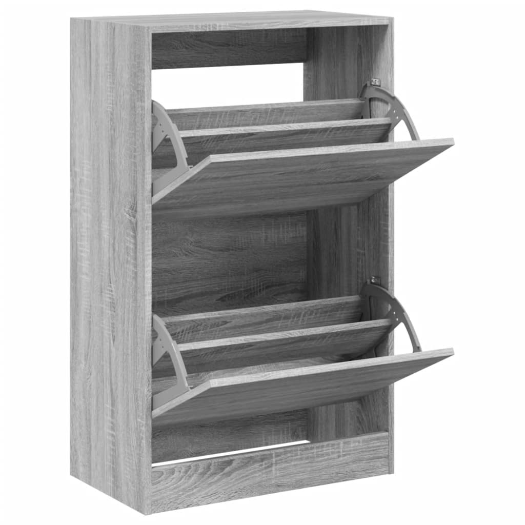 Schuhschrank 60X34X96,5 Cm Holzwerkstoff Grau Sonoma